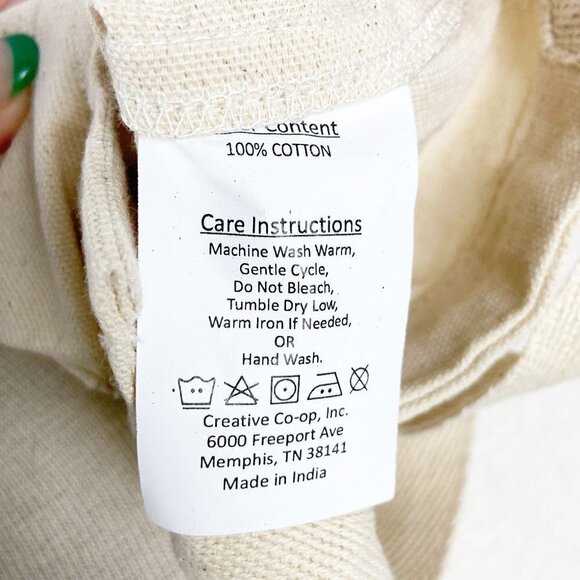 CREATIVE CO-OP | Canvas Water Bottle Phone Wallet Crossbody Holder Carryall Bag - Picture 10 of 10